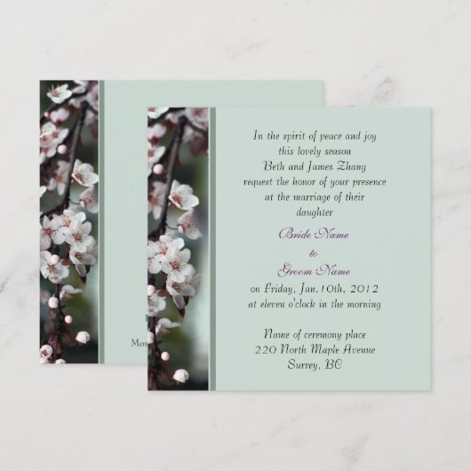 結婚式招待状 招待状 (正面/裏面)