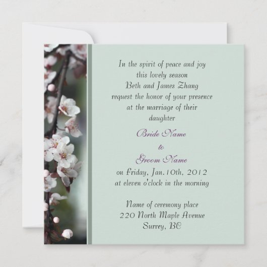 結婚式招待状 招待状 (正面)