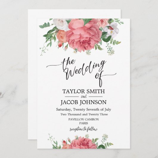 結婚式招待状 招待状 (正面/裏面)