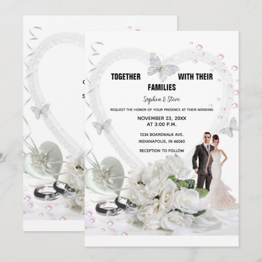 結婚式招待状 招待状 (正面/裏面)