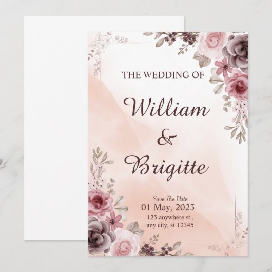 結婚式招待状 招待状 (正面/裏面)