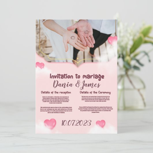 結婚式招待状 招待状 (スタンド正面)