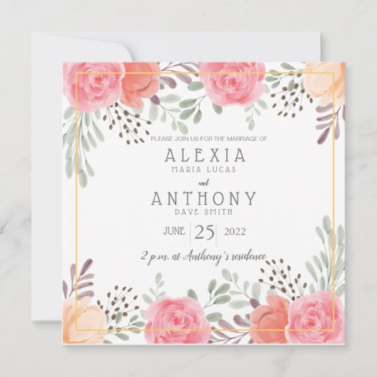 結婚式招待状 招待状 (正面)