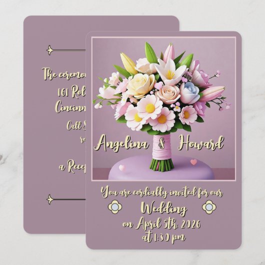 結婚式招待状 招待状 (正面/裏面)