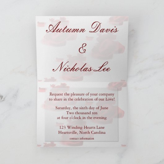 結婚式招待状 招待状 (内部)