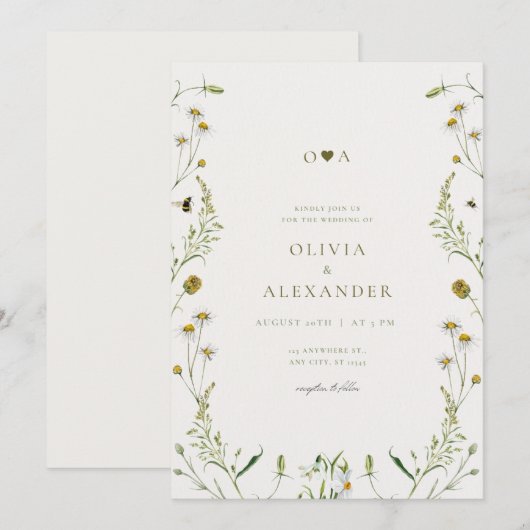 結婚式招待状 招待状 (正面/裏面)