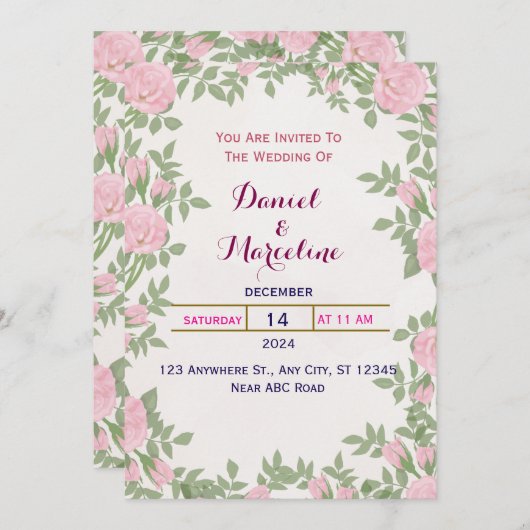 結婚式招待状 招待状 (正面/裏面)