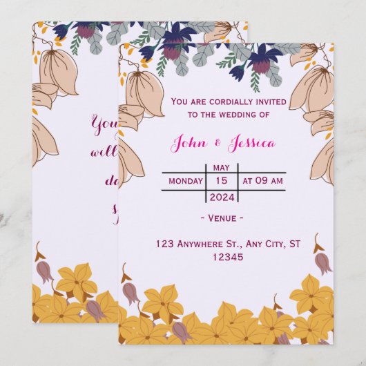 結婚式招待状 招待状 (正面/裏面)