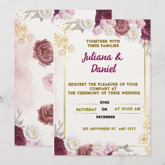 結婚式招待状 招待状 (正面/裏面)