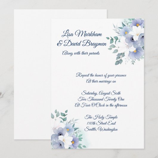 結婚式招待状 招待状 (正面/裏面)