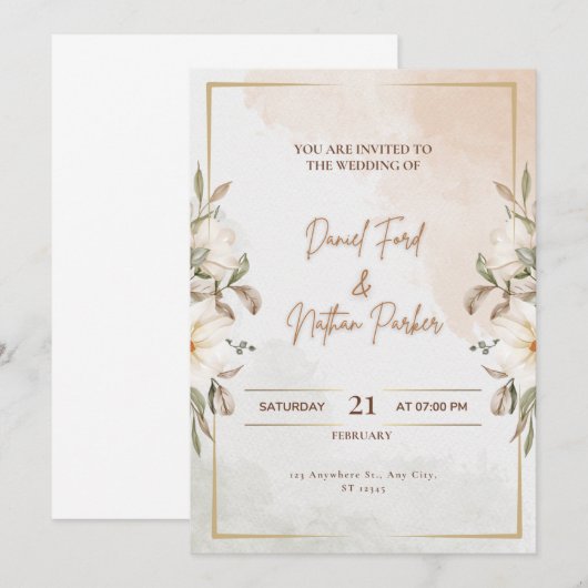 結婚式招待状 招待状 (正面/裏面)