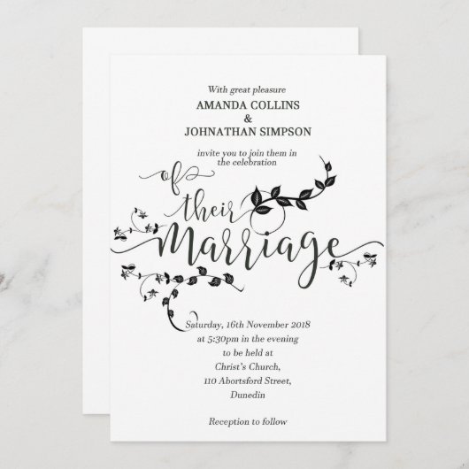 結婚式招待状 招待状 (正面/裏面)