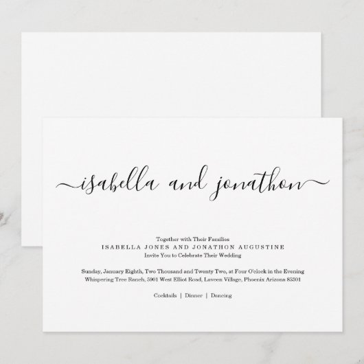 結婚式招待状 招待状 (正面/裏面)