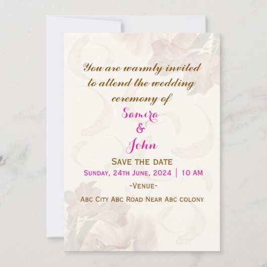 結婚式招待状 招待状 (正面)