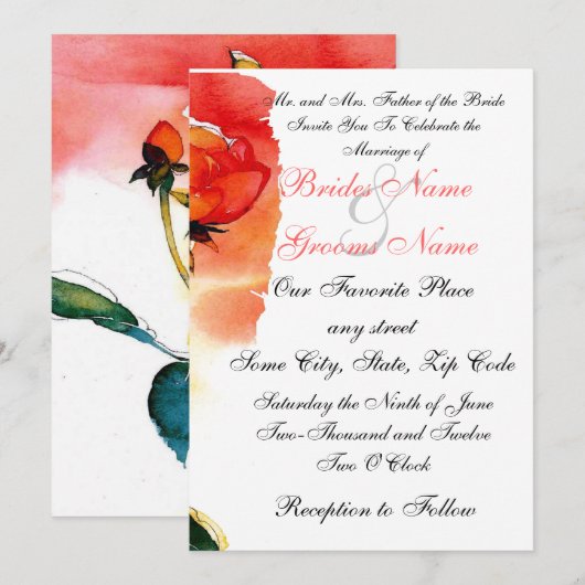 結婚式招待状 招待状 (正面/裏面)