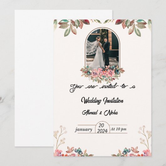 結婚式招待状 招待状 (正面/裏面)