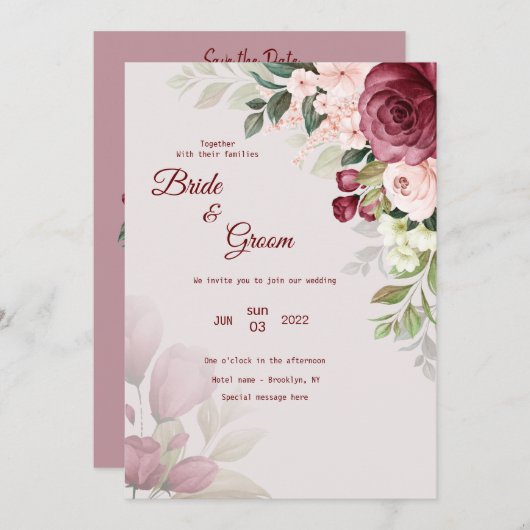 結婚式招待状 招待状 (正面/裏面)