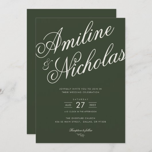 結婚式招待状 招待状 (正面/裏面)