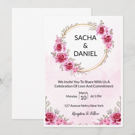 結婚式招待状 招待状 (正面/裏面)