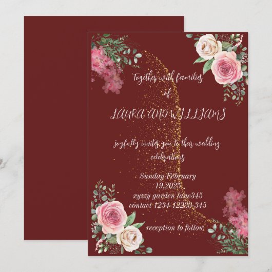 結婚式招待状 招待状 (正面/裏面)