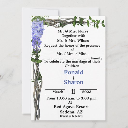 結婚式招待状 招待状 (正面)