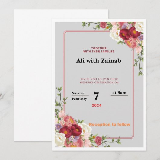 結婚式招待状 招待状 (正面/裏面)