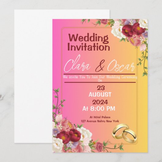 結婚式招待状 招待状 (正面/裏面)