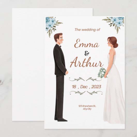 結婚式招待状 招待状 (正面/裏面)