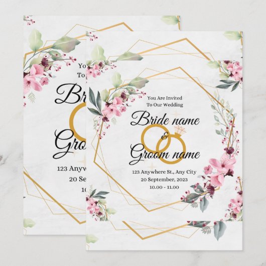 結婚式招待状 招待状 (正面/裏面)