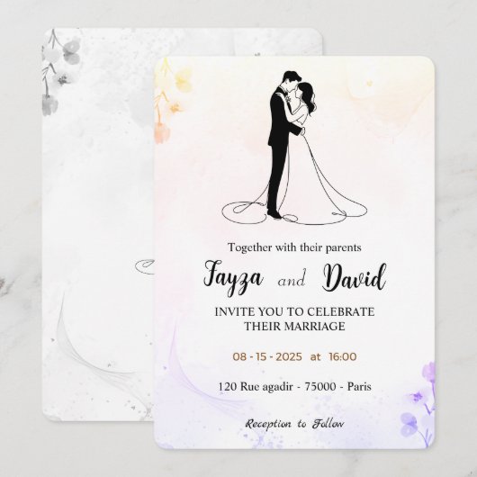 結婚式招待状 招待状 (正面/裏面)