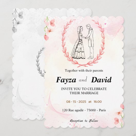 結婚式招待状 招待状 (正面/裏面)