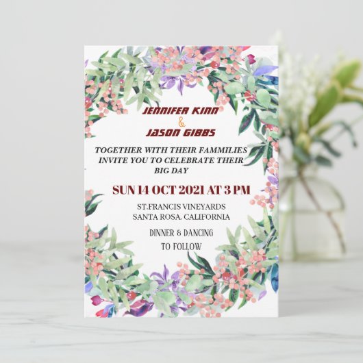 結婚式招待状 招待状 (スタンド正面)