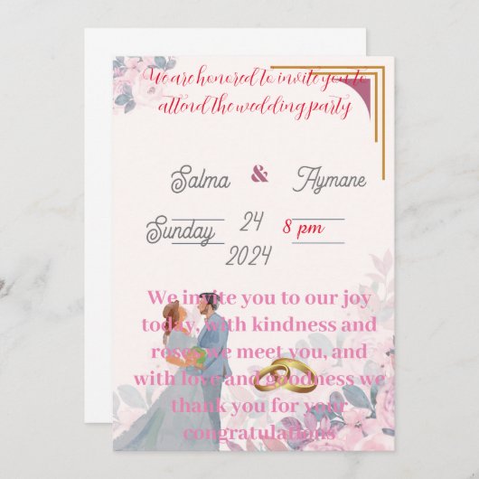 結婚式招待状 招待状 (正面/裏面)