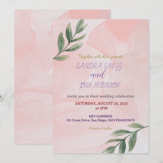 結婚式招待状 招待状 (正面/裏面)