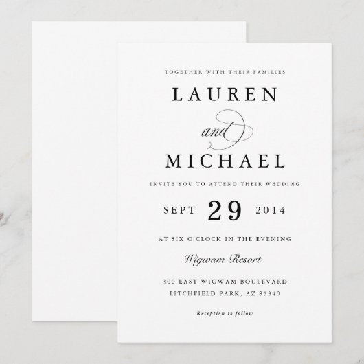 結婚式招待状 招待状 (正面/裏面)