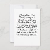 結婚式招待状 招待状 (裏面)