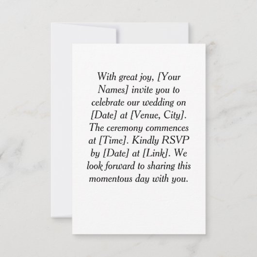 結婚式招待状 招待状 (裏面)