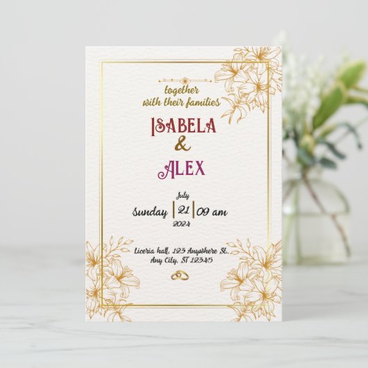 結婚式招待状 招待状 (スタンド正面)