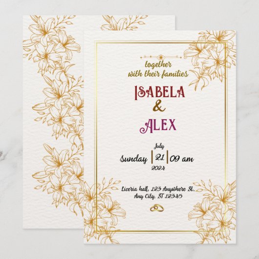 結婚式招待状 招待状 (正面/裏面)