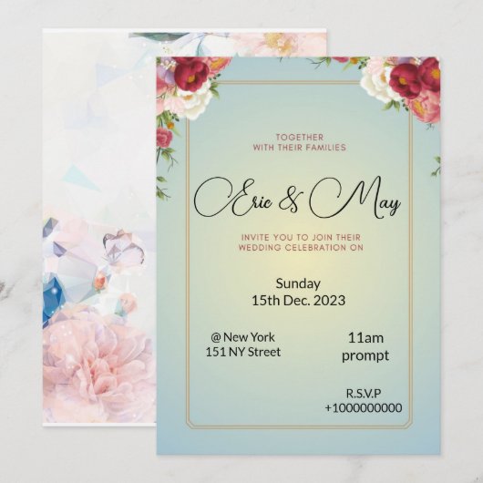 結婚式招待状 招待状 (正面/裏面)