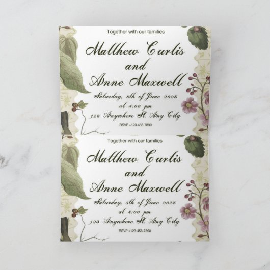 結婚式招待状 招待状 (内部)