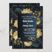 結婚式招待状、日付の保存 招待状 (正面/裏面)