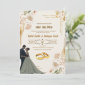 結婚式招待状、日付の保存 招待状 (スタンド正面)