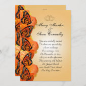 結婚式招待状（昆虫）オオカバマダラ、モナーク蝶 招待状 (正面/裏面)