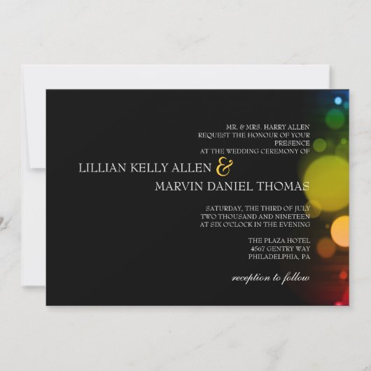 結婚式招待状|明るい夜 招待状 (正面)