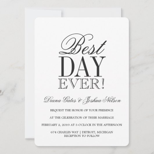 結婚式招待状|最高の日間 招待状 (正面)