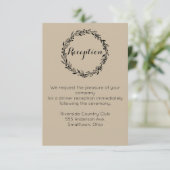 結婚式招待状＆案内テンプレート 葉の円形デザイン 招待状 (スタンド正面)