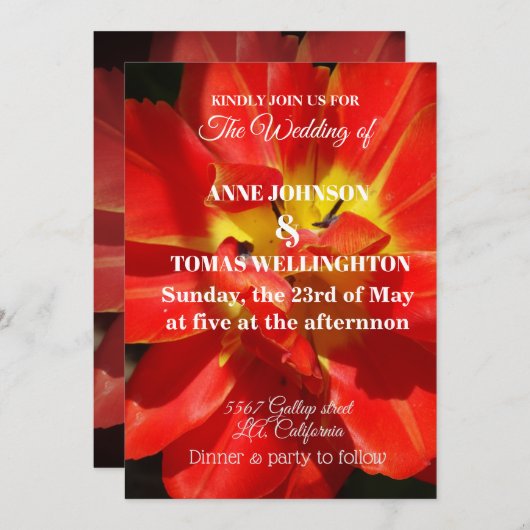 結婚式招待状、植物写真 招待状 (正面/裏面)