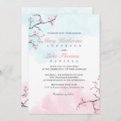 結婚式招待状 | 水彩桜 招待状 (正面/裏面)