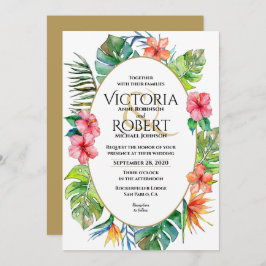 結婚式招待状 |熱帯フローラ水彩 招待状
